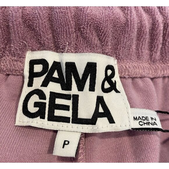 NWT Pam & Gela Terrycloth Sweatpants Lavender Purple Size P Petite Small New - Picture 5 of 6